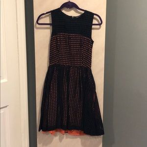 NAvy & coral French connection dress